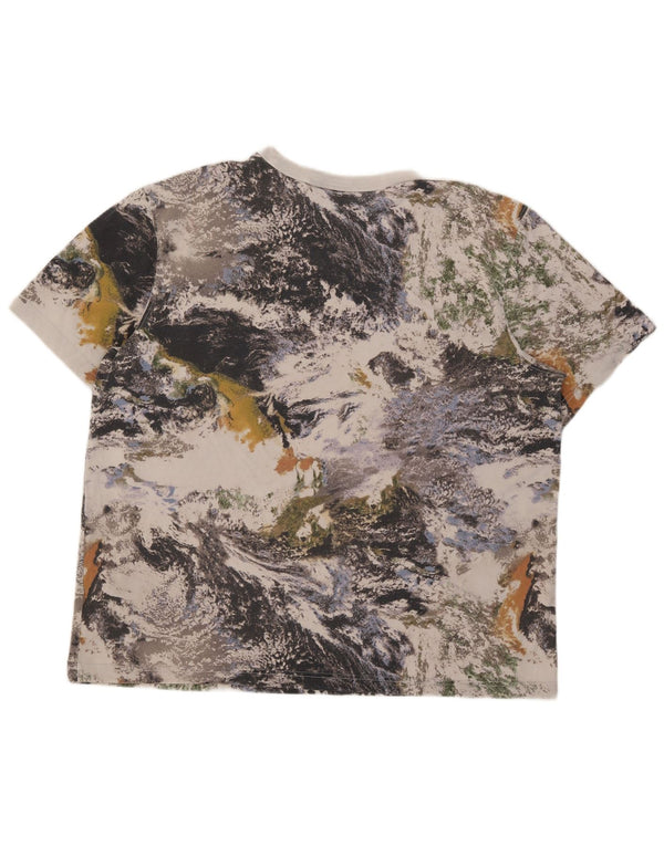 Adidas Mens Abstract Pattern T-Shirt Top XL Gris Coton