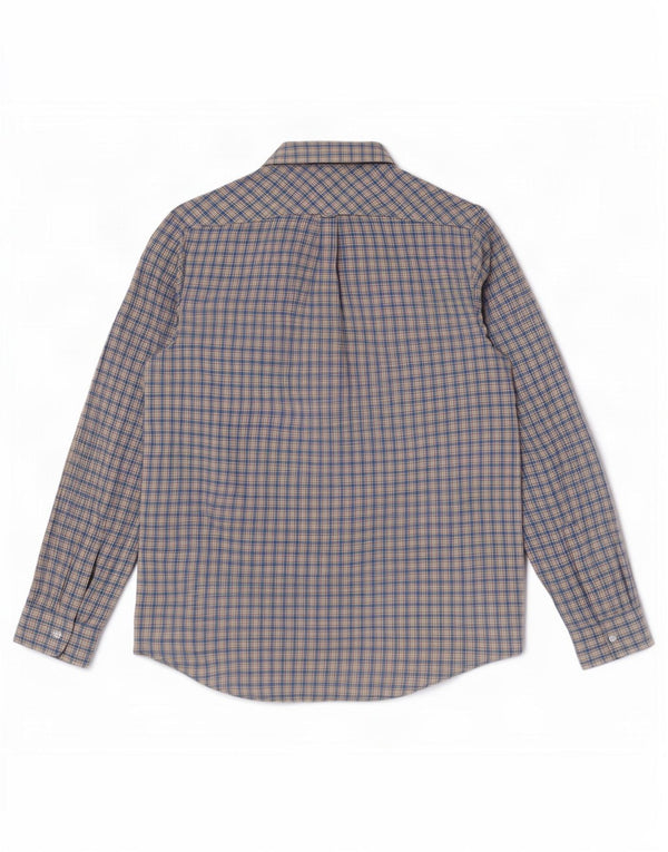 James Pringle Mens Flannel Shirt Medium Blue Check Polyester