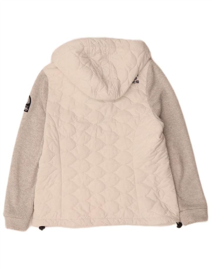 Superdry Womens Hooded Windbreaker Jacket UK 16 Large White Colourblock