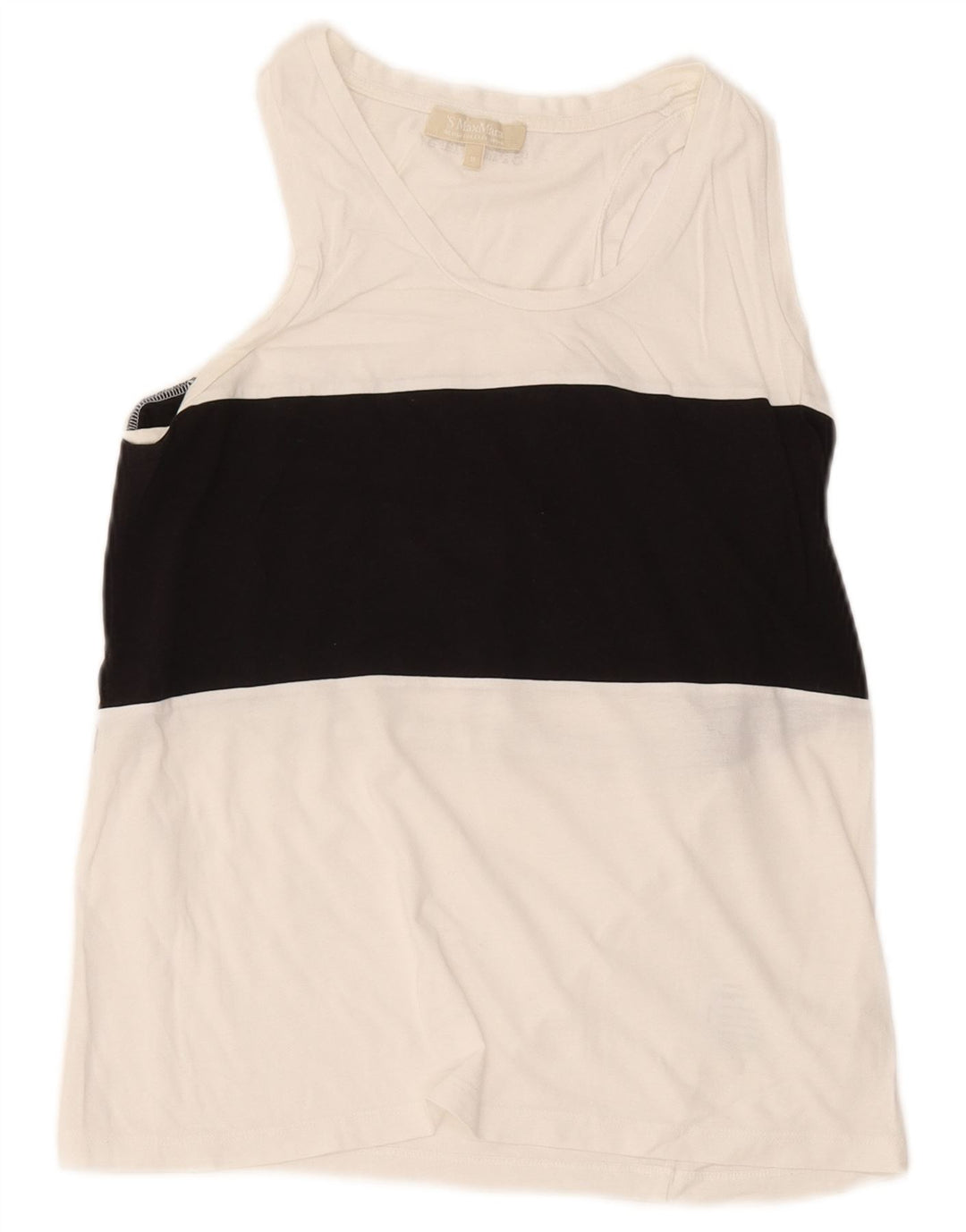Max Mara Womens Vest Top UK 12 Medium White Colourblock