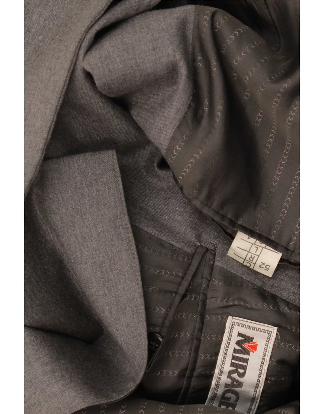 Mirage Mens Double Breasted Blazer Jacket IT 52 XL Grey Merino Wool