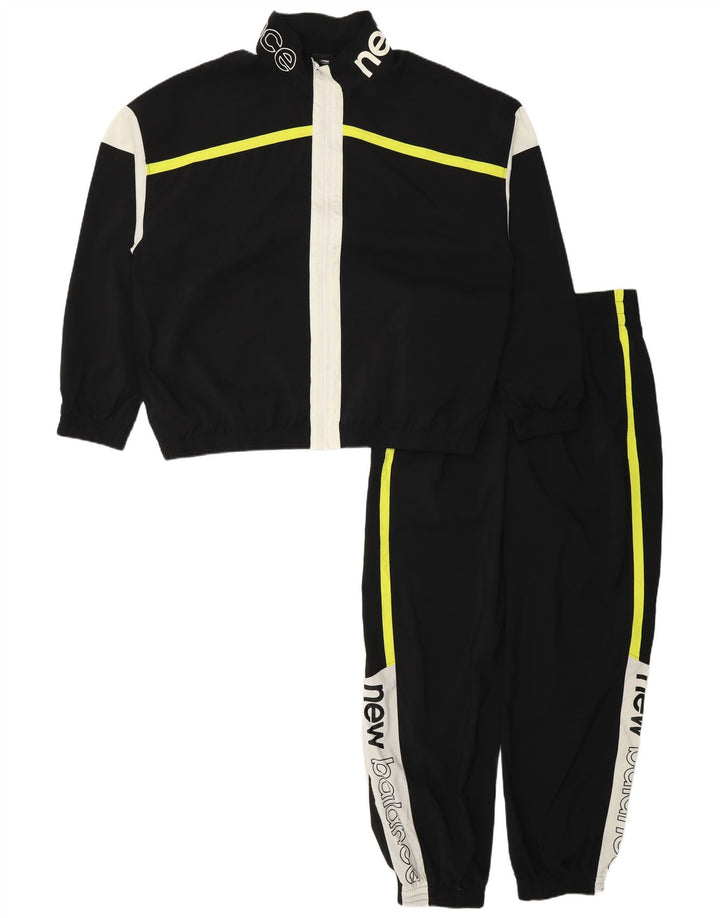 New Balance Herren-Trainingsanzug mit Grafik, mittelschwarz, Farbblock-Polyester