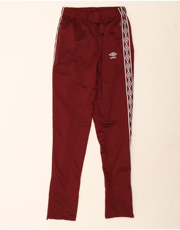 Umbro Mens Graphic Tracksuit Trousers Small Burgundy Polyester