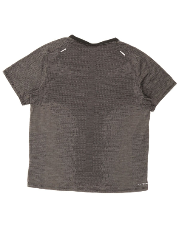 Nike Uomo Dri Fit T-shirt Top Large Grigio Poliestere Sport