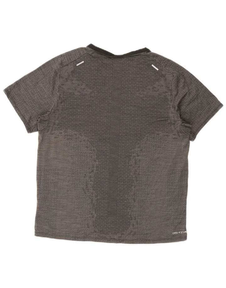 Nike Mens Dri Fit T-Shirt Top Large Grey Polyester Sports
