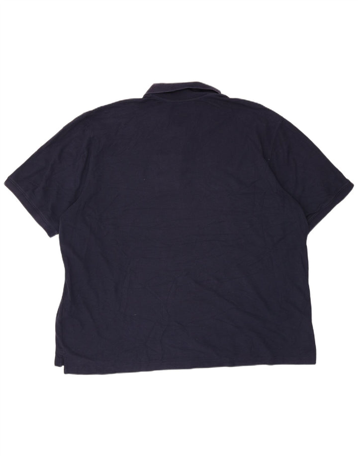 EDDIE BAUER Mens Polo Shirt 2XL Navy Blue Cotton
