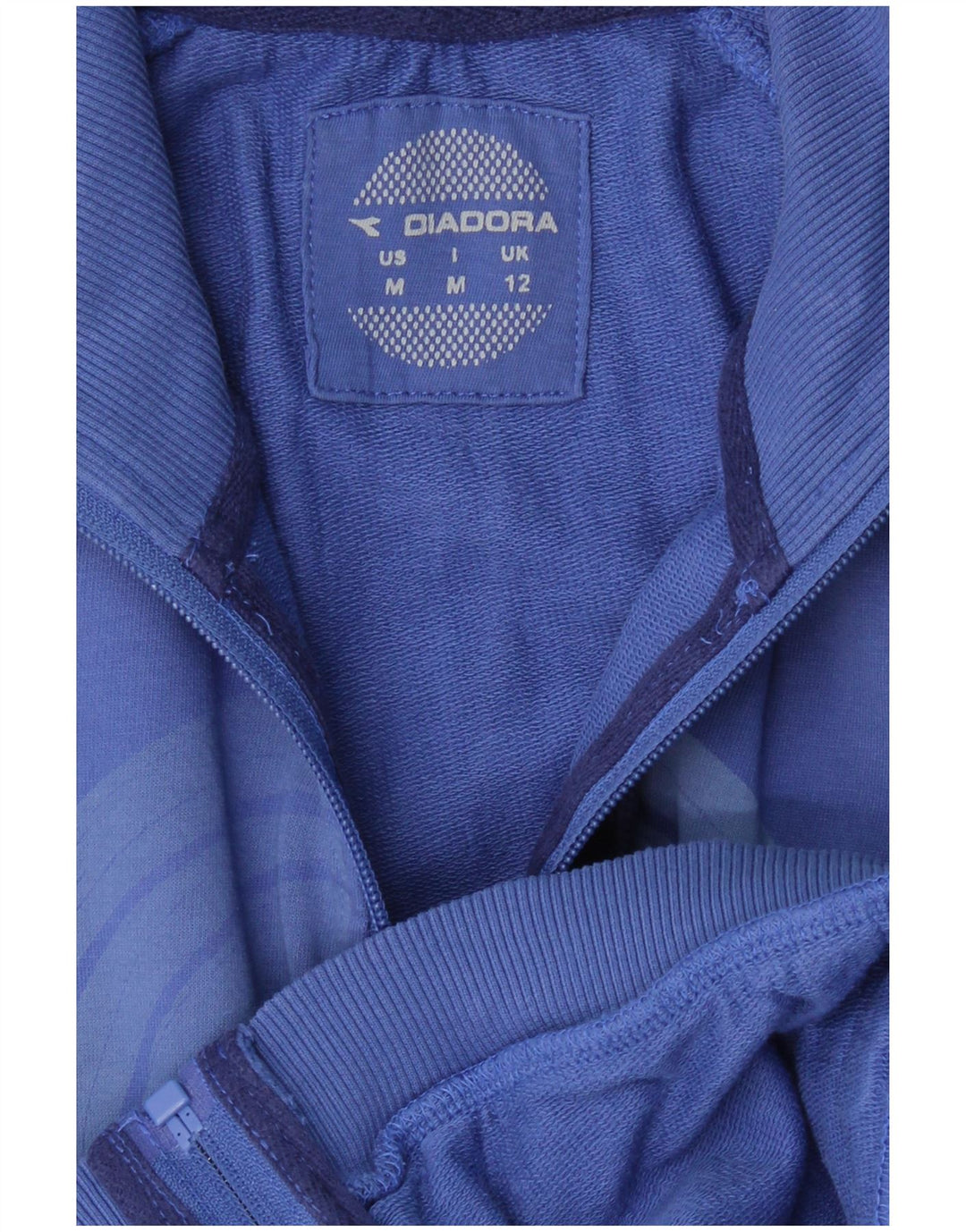 DIADORA Womens Graphic Tracksuit Top Jacket UK 12 Medium Blue
