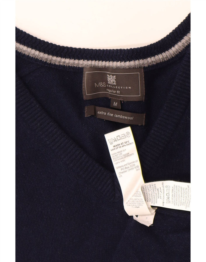 MARKS & SPENCER Maglione da uomo con scollo a V vestibilità regolare blu navy medio