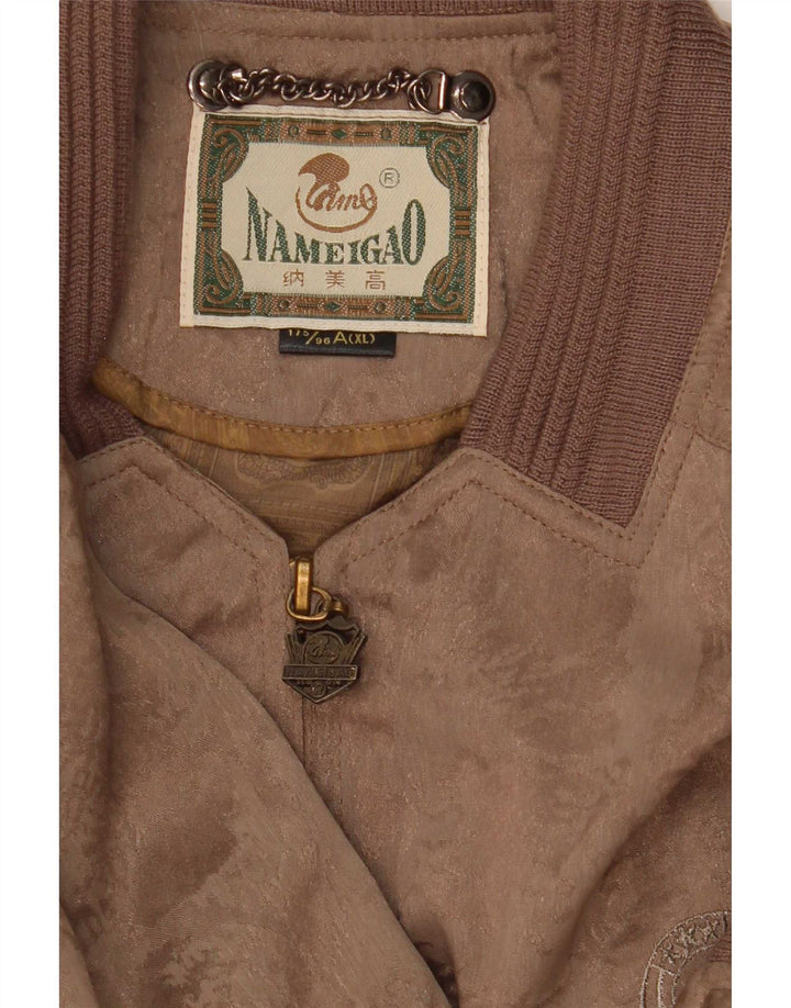 Vintage Mens Bomber Jacket UK 42 XL Brown Paisley