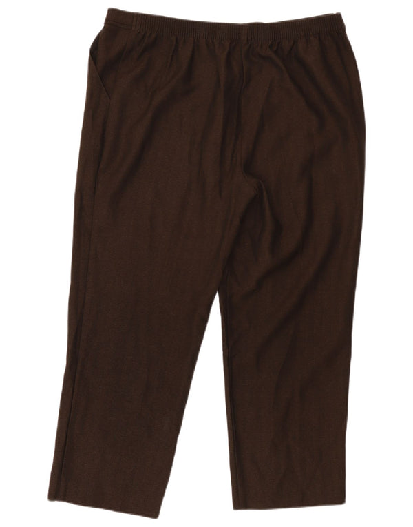 Marks & Spencer Womens Straight Cropped Trousers UK 16 Large W34 L25 Brown