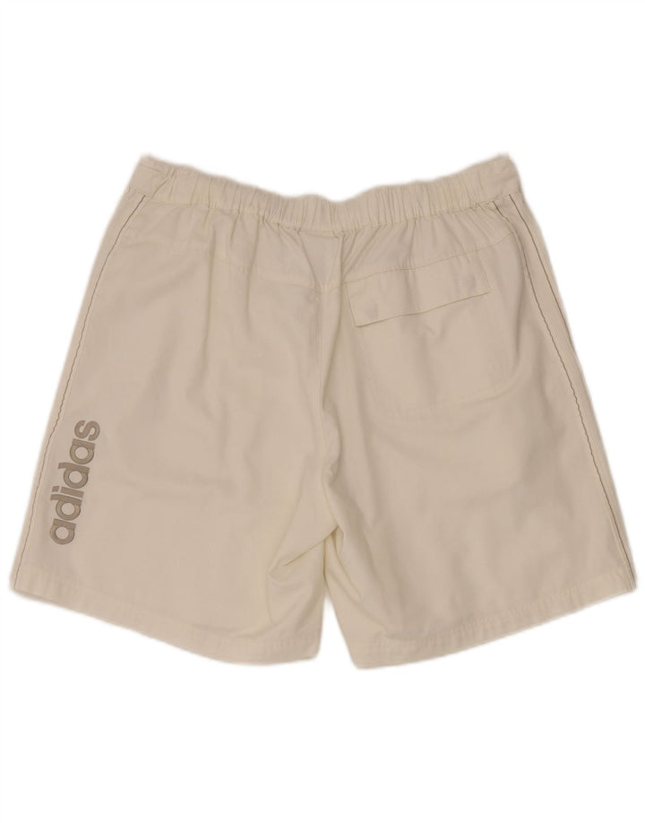 Adidas Womens Graphic Cargo Shorts Medium W34 Off White Polyester