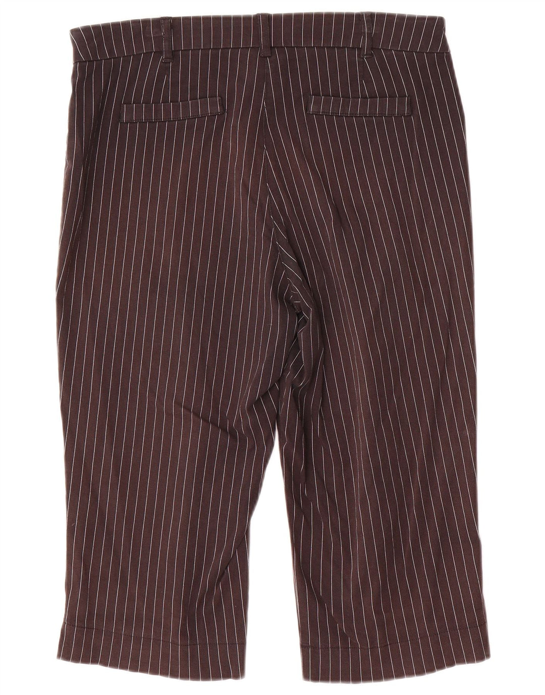 Marks & Spencer Womens Capri Trousers EU 40 Medium W32 L18 Grey Striped