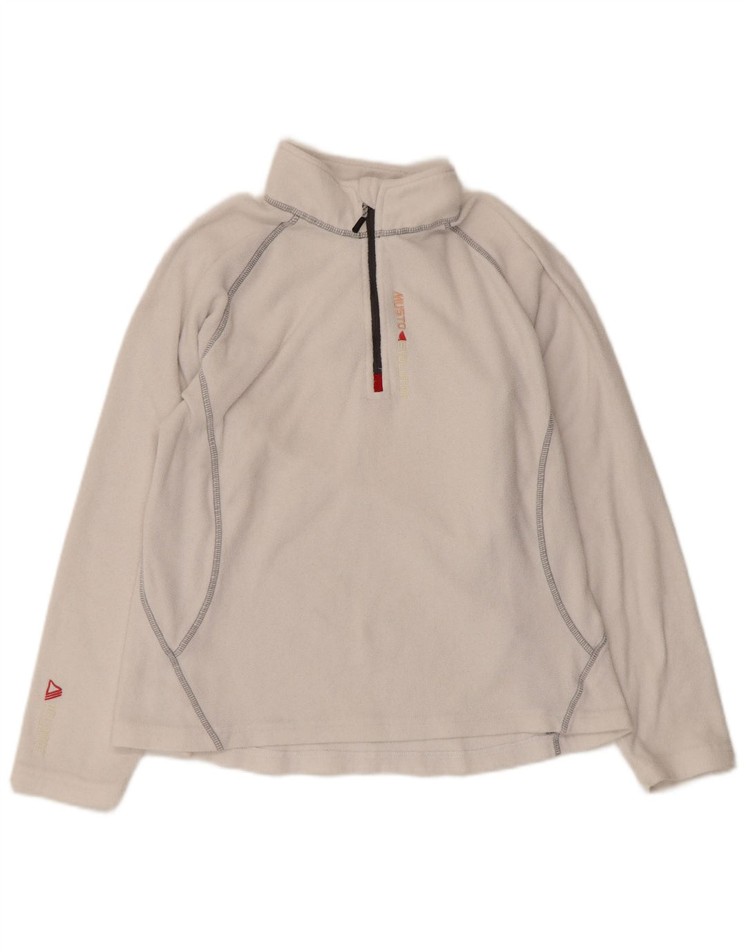Musto Womens Zip Neck Fleece Jumper UK 14 Large White Polyester
