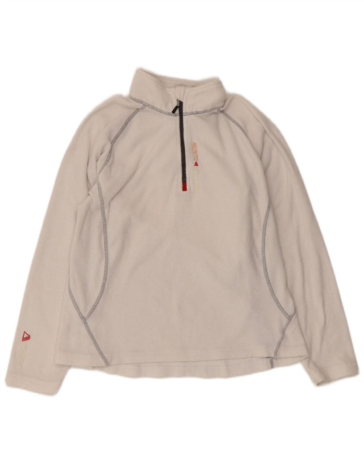 Musto Womens Zip Neck Fleece Jumper UK 14 Large White Polyester