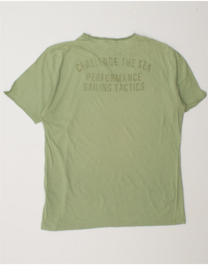 NORTH SAILS Mens Graphic T-Shirt Top Large Green Cotton