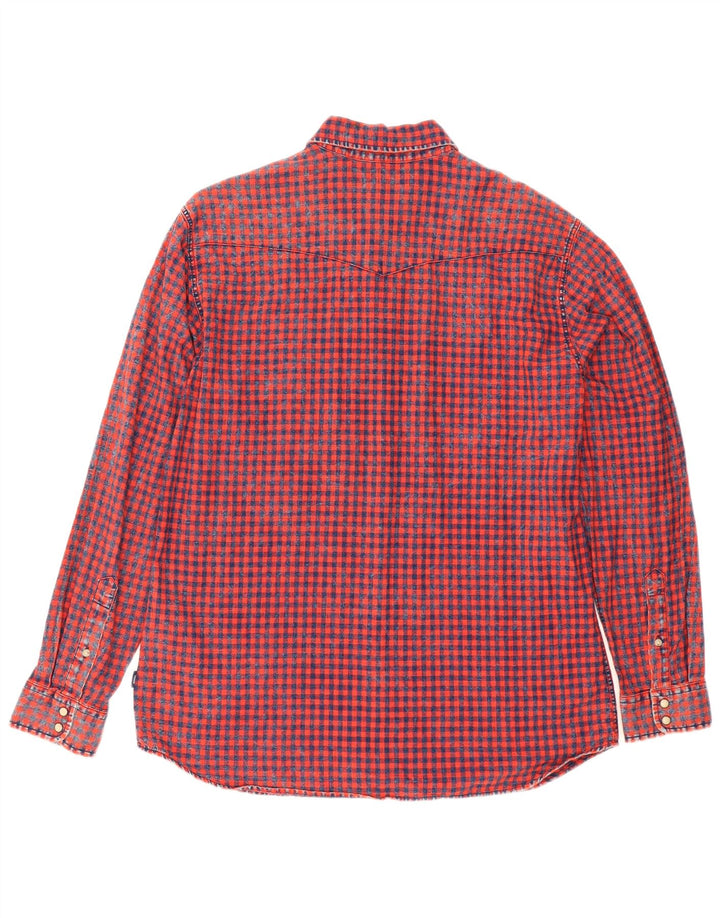 Jack & Jones Mens Flannel Shirt XL Red Gingham Cotton