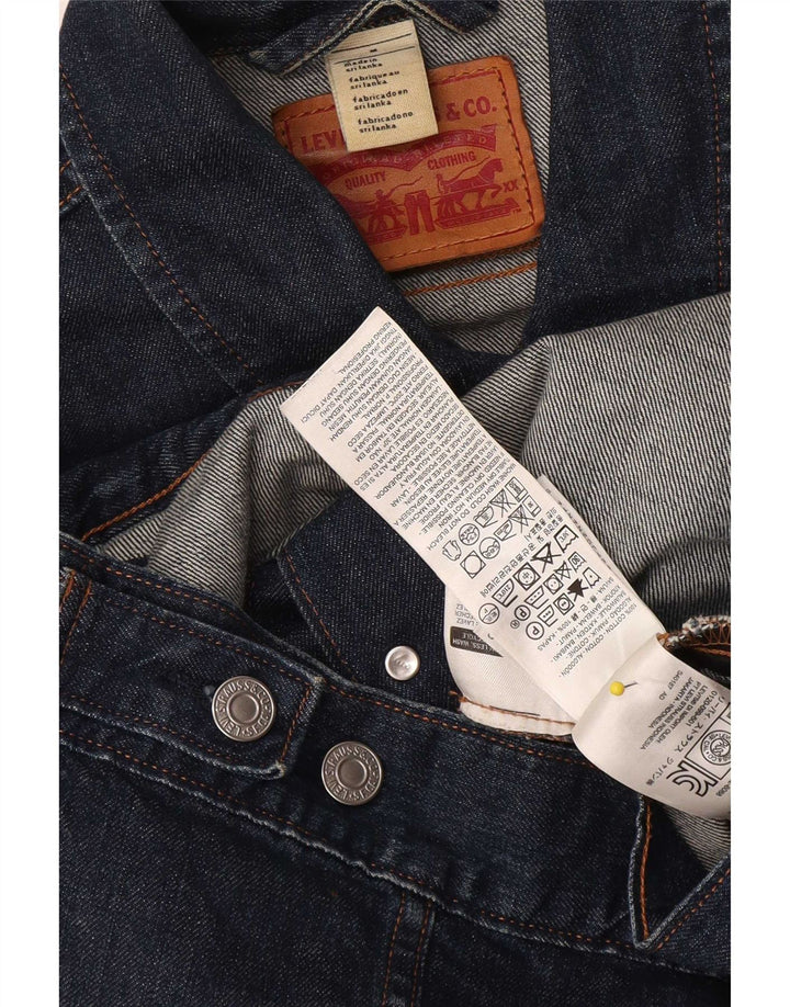 Levi's Womens Crop denimjakke UK 12 Medium Navyblå Bomuld