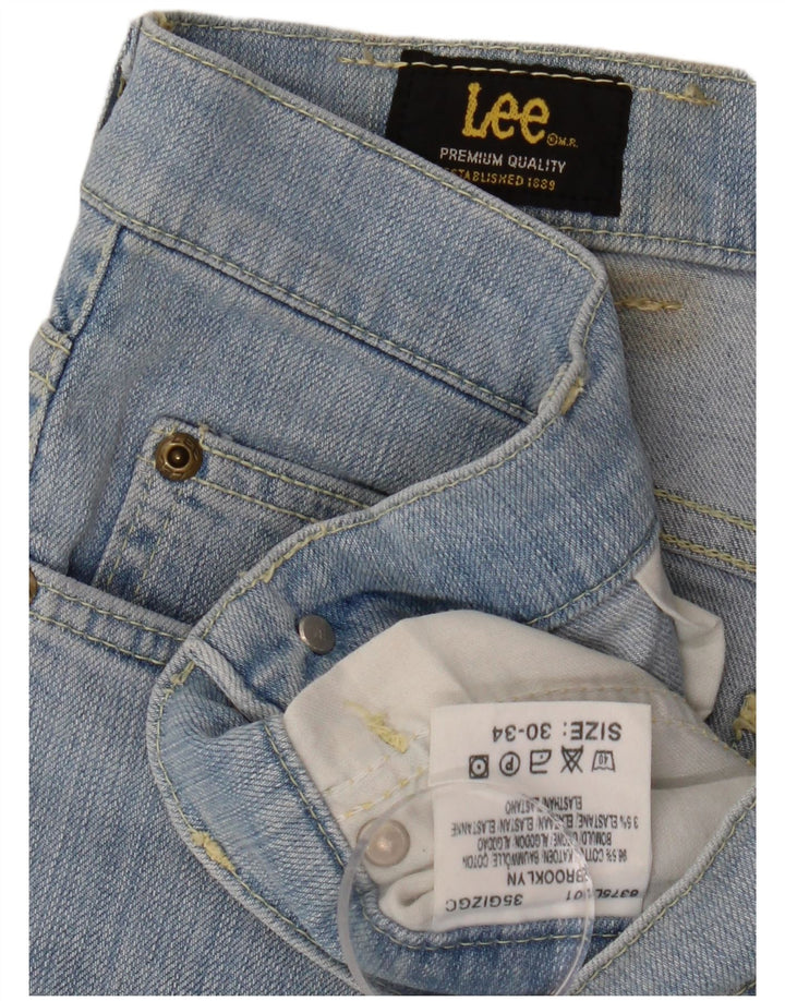 LEE Mens Brooklyn Straight Jeans W30 L34 Blue Cotton