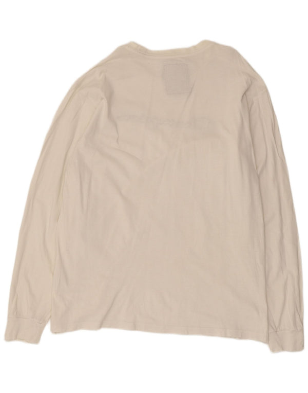Champion Mens Graphic Top Long Sleeve 2XL White Cotton