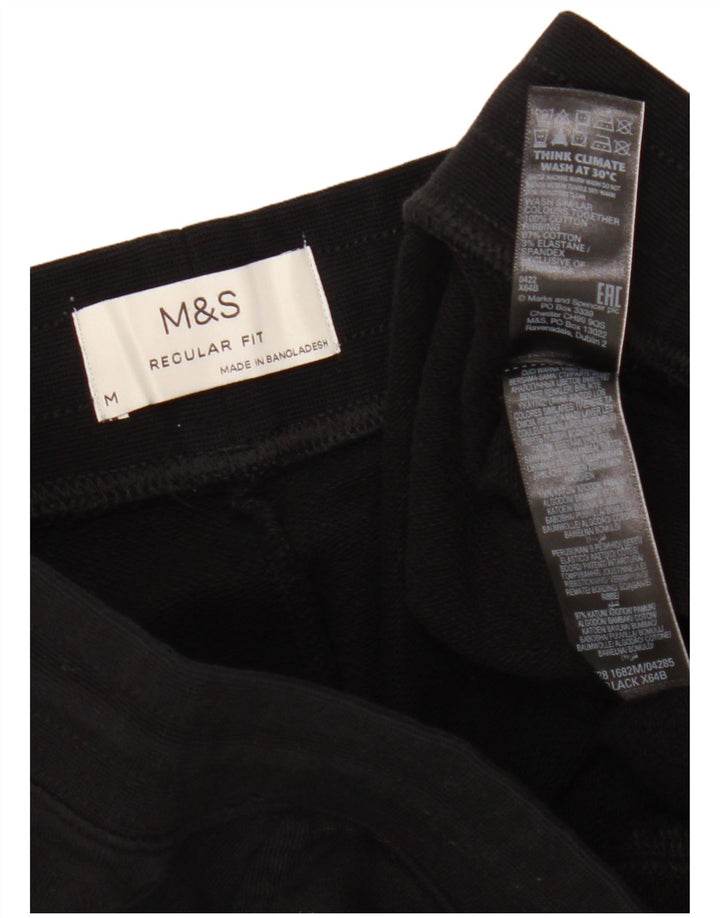 MARKS & SPENCER Pantaloncini sportivi vestibilità regolare da uomo in cotone nero medio