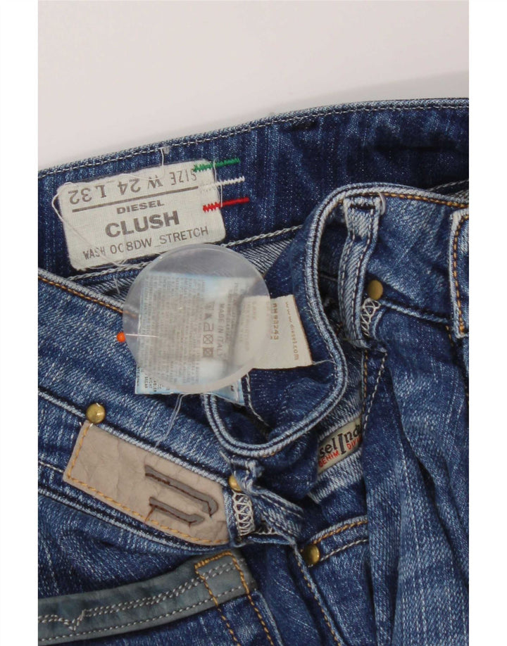 Diesel Womens Clush Slim Jeans W24 L32 Blue Cotton