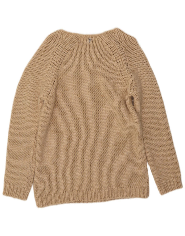 Dondup Pull col bateau pour femme UK 10 Petite laine mérinos beige