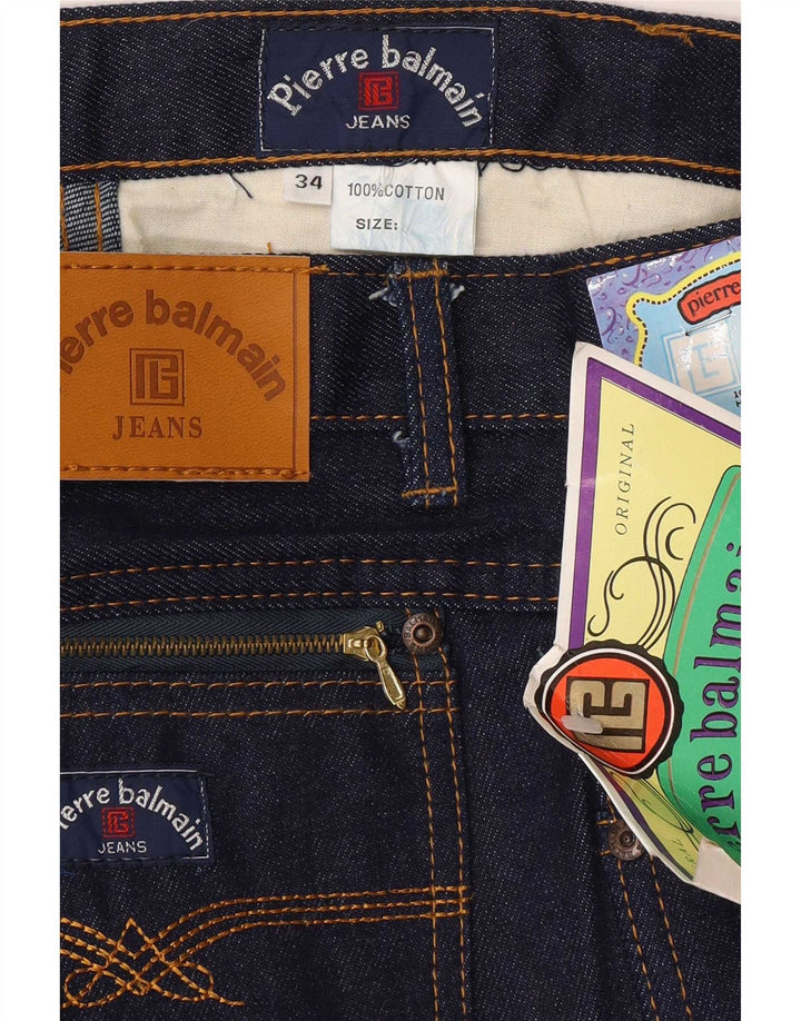 Pierre Balmain Mens Straight Jeans W34 L34 Navy Blue Cotton