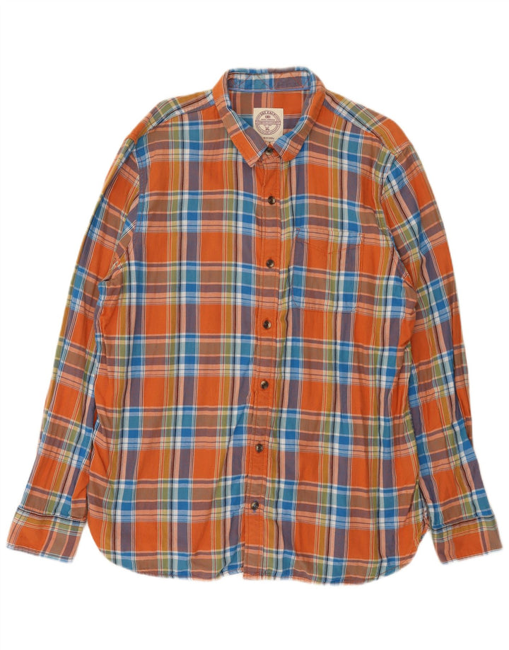 Fat Face Chemise Flanelle Homme XL Coton à Carreaux Orange