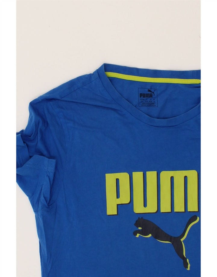 PUMA Mens Graphic T-Shirt Top Medium Blue Vintage Puma and Second-Hand Puma from Messina Hembry 