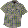 Marlboro Classics Mens Short Sleeve Shirt Medium Green Check Cotton