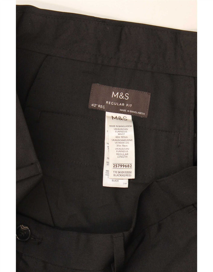 Marks & Spencer Herre Straight Regular Fit Suit Bukser W42 L31 Sort