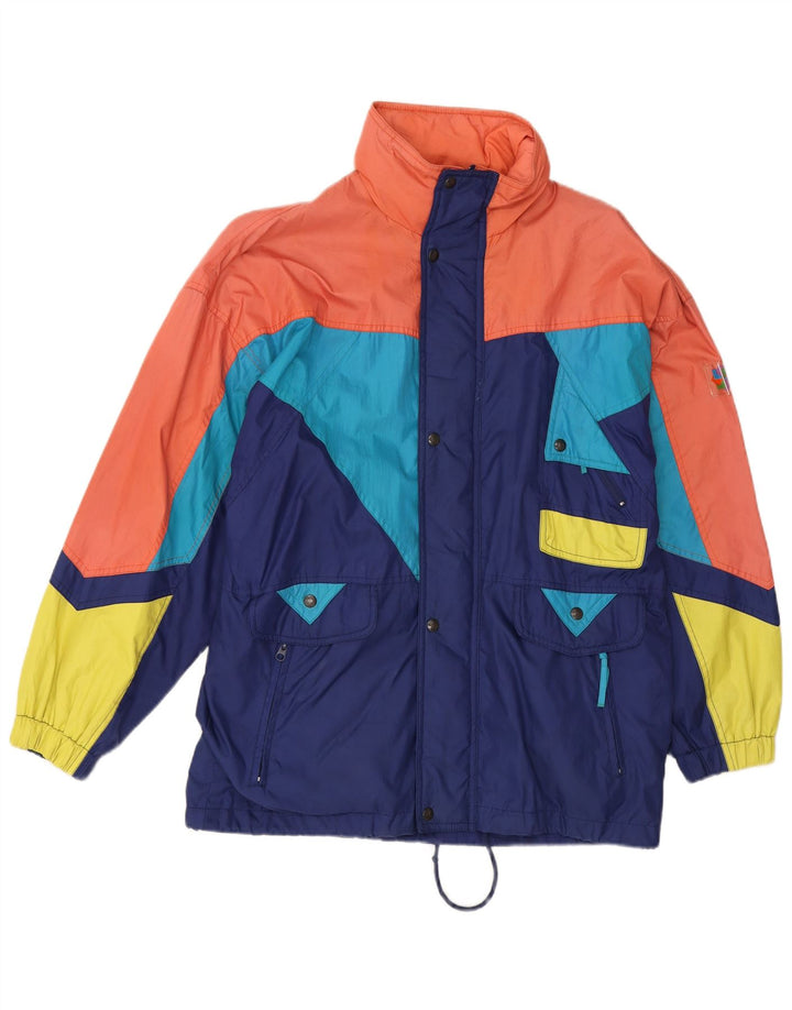 Brugi Mens Hooded Ski Jacket UK 36 Small Multicoloured Colourblock