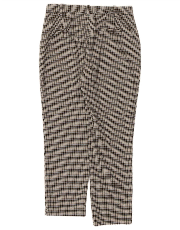 Marks & Spencer Womens Cropped Trousers UK 10 Small W30 L24 Grey Check