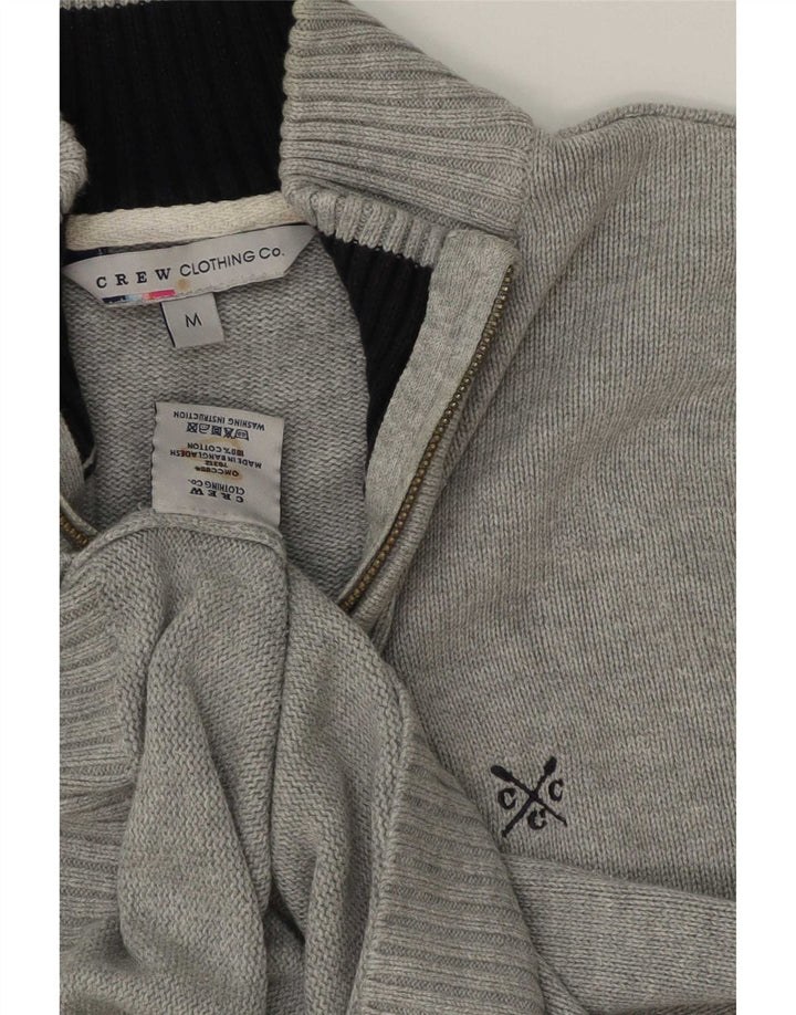 Crew Clothing Mens Zip Neck Jumper Sweater Medium Grey Cotton