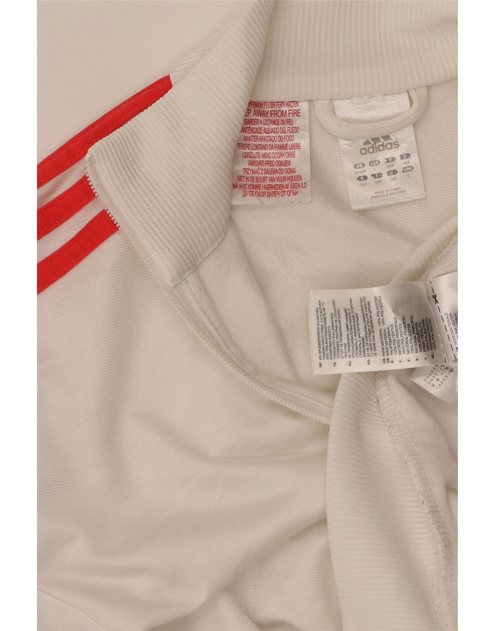 Jachetă de trening pentru băieți ADIDAS 13-14 ani, poliester alb