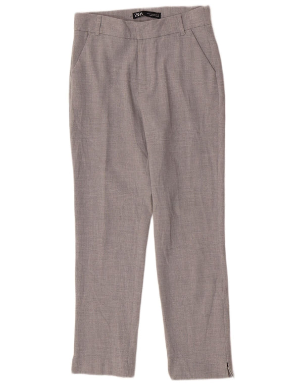 Zara Womens Straight Chino Trousers XS W24 L26 Grey