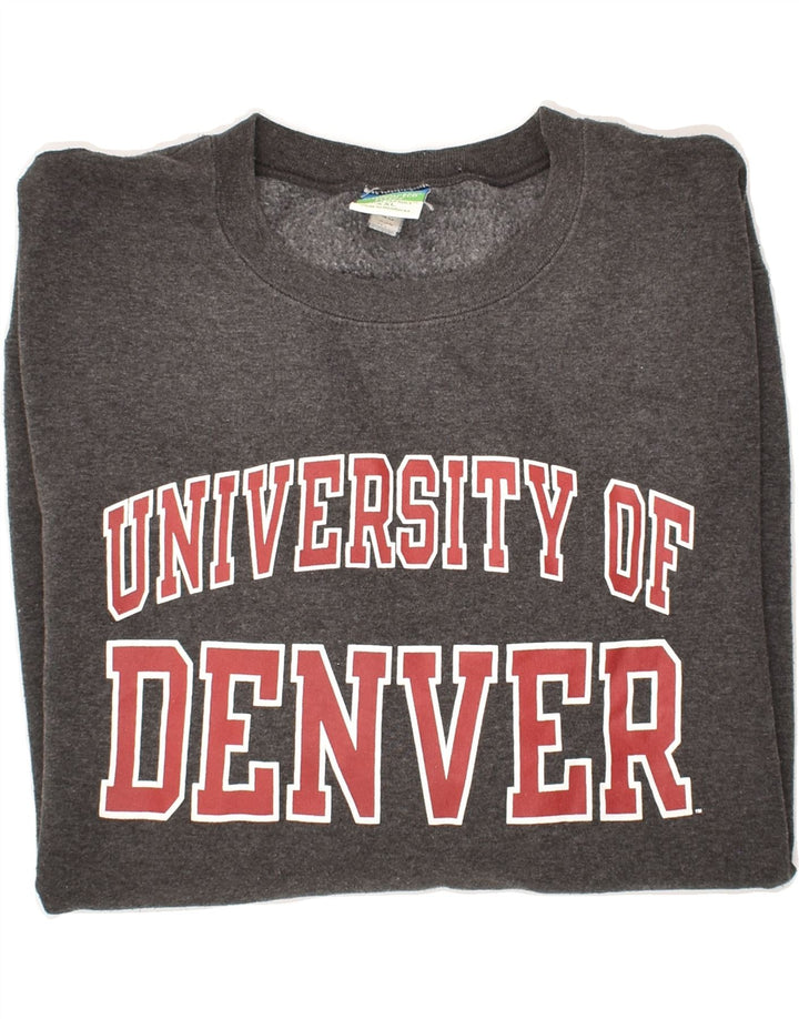 CHAMPION Mens Denver Graphic Sweatshirt Jumper 2XL Grey Cotton Vintage Champion and Second-Hand Champion from Messina Hembry 