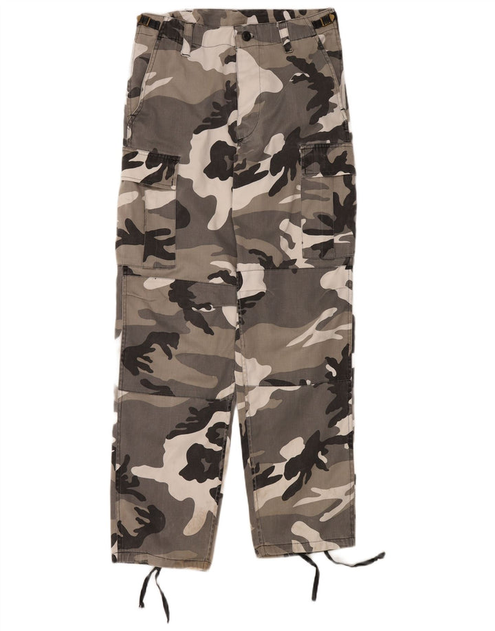 Pantaloni cargo regolari da uomo VINTAGE piccoli W31,5 L32,5 mimetici grigi