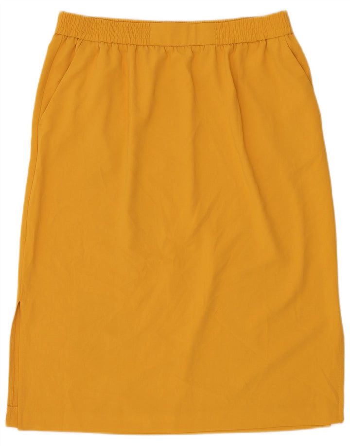 Marks & Spencer Jupe droite pour femme UK 16 Large W34 Jaune Polyester