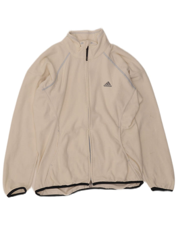 Jachetă Fleece Clima 365 pentru femei Adidas UK 14 Poliester alb mediu