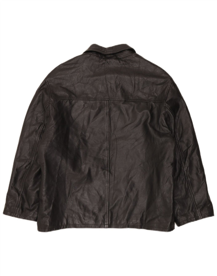 CONBIPEL Mens Free Heron Leather Jacket IT 50 Large Black Leather