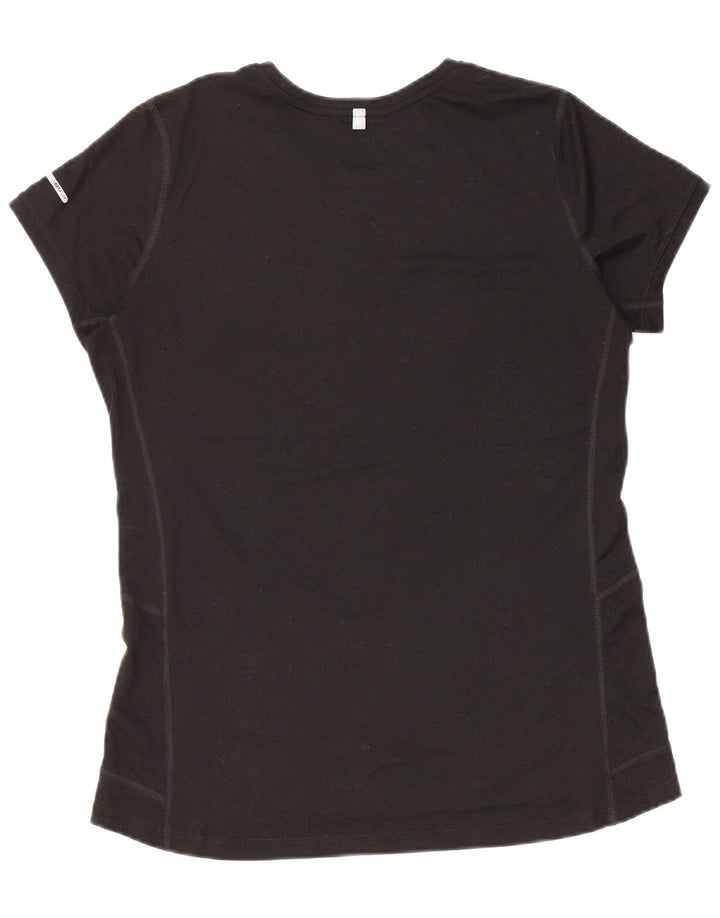 NIKE Womens Dri Fit T-Shirt Top UK 14 Large Black Polyester