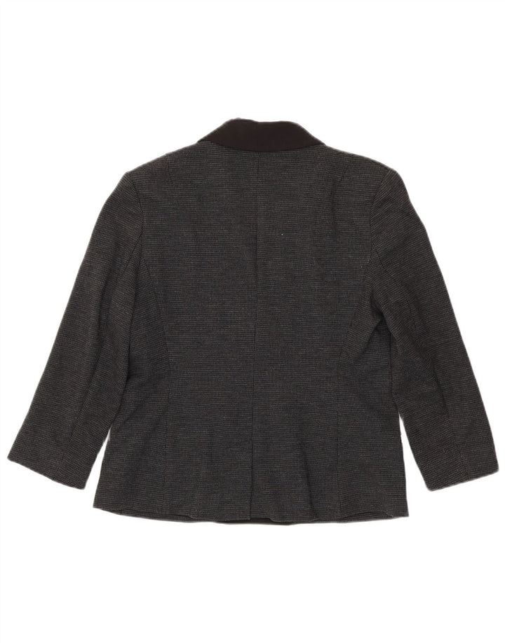 French Connection Damen-Blazerjacke, UK 12, Mittelgrau mit Hahnentrittmuster