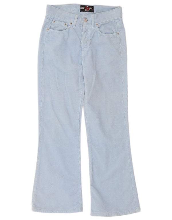 Vintage Damen Bootcut Cordhose W26 L27 Blaue Baumwolle