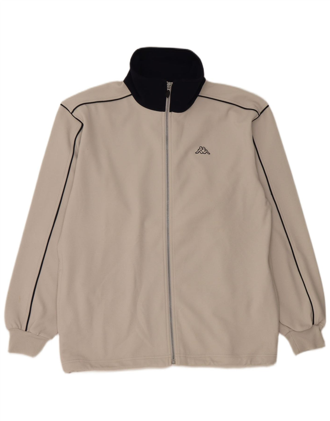 Kappa Mens Tracksuit Top Jacket Large Grey Colourblock Polyester