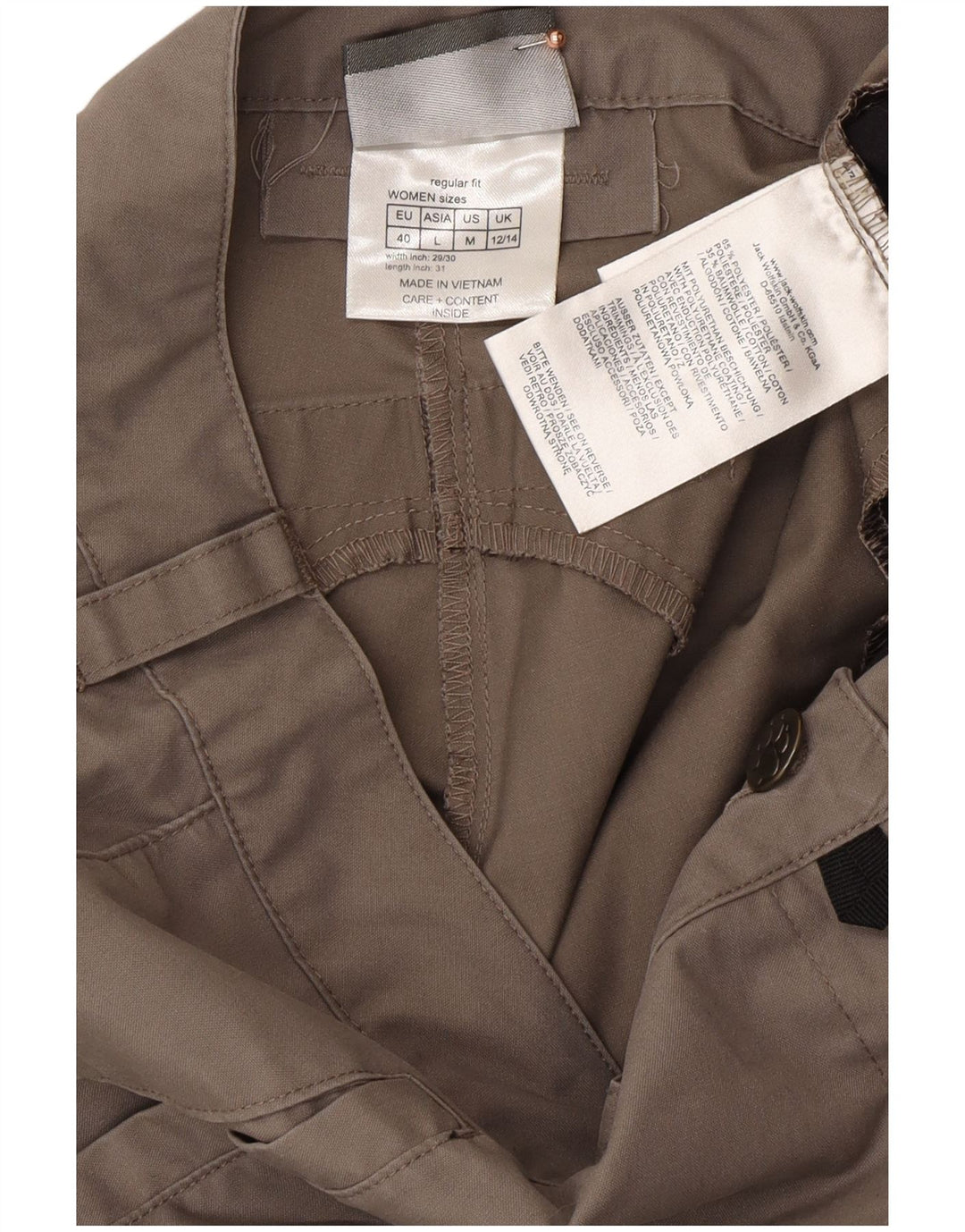 JACK WOLFSKIN Womens Cargo Trousers UK 12/14 Medium W30 L30 Grey