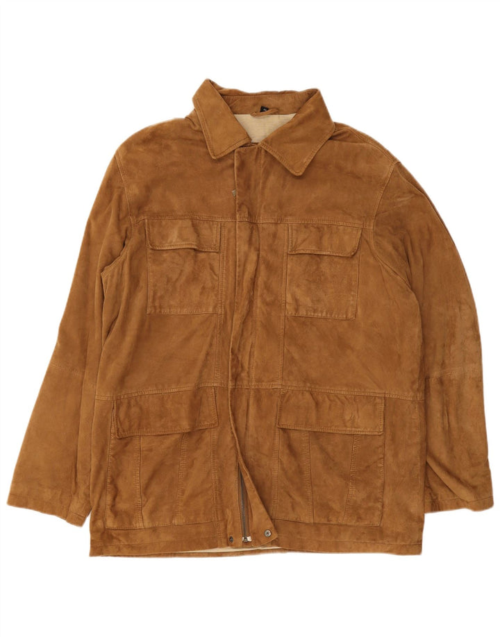 Camel Active Chaqueta de ante para hombre UK 42 XL Cuero marrón