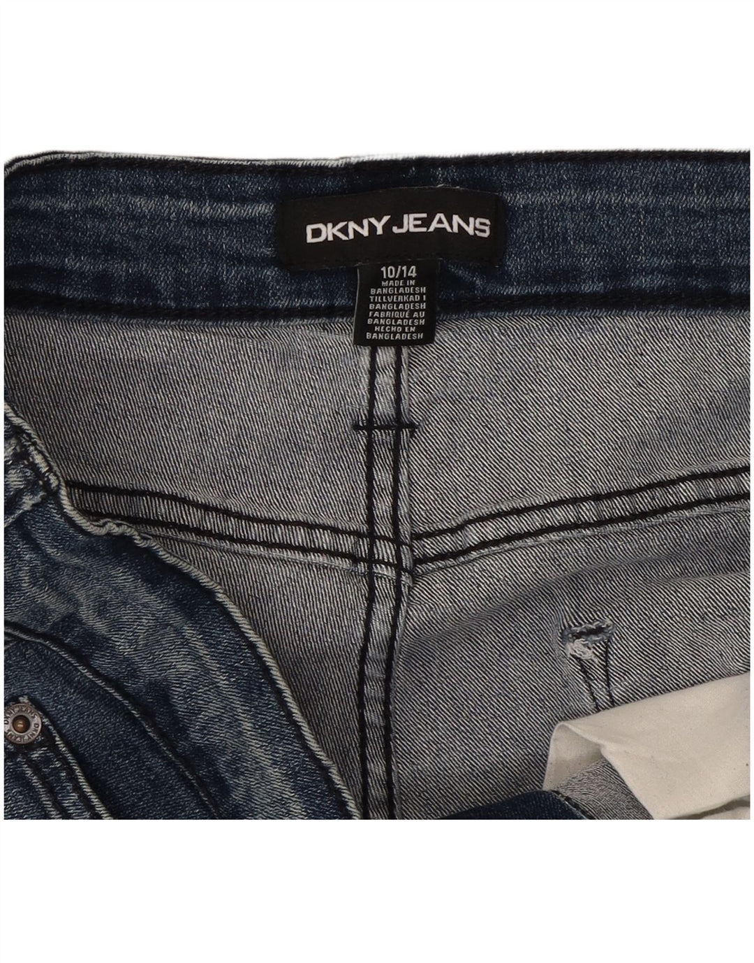 Dkny Womens Denim Shorts US 10 Large W30 Blue Cotton