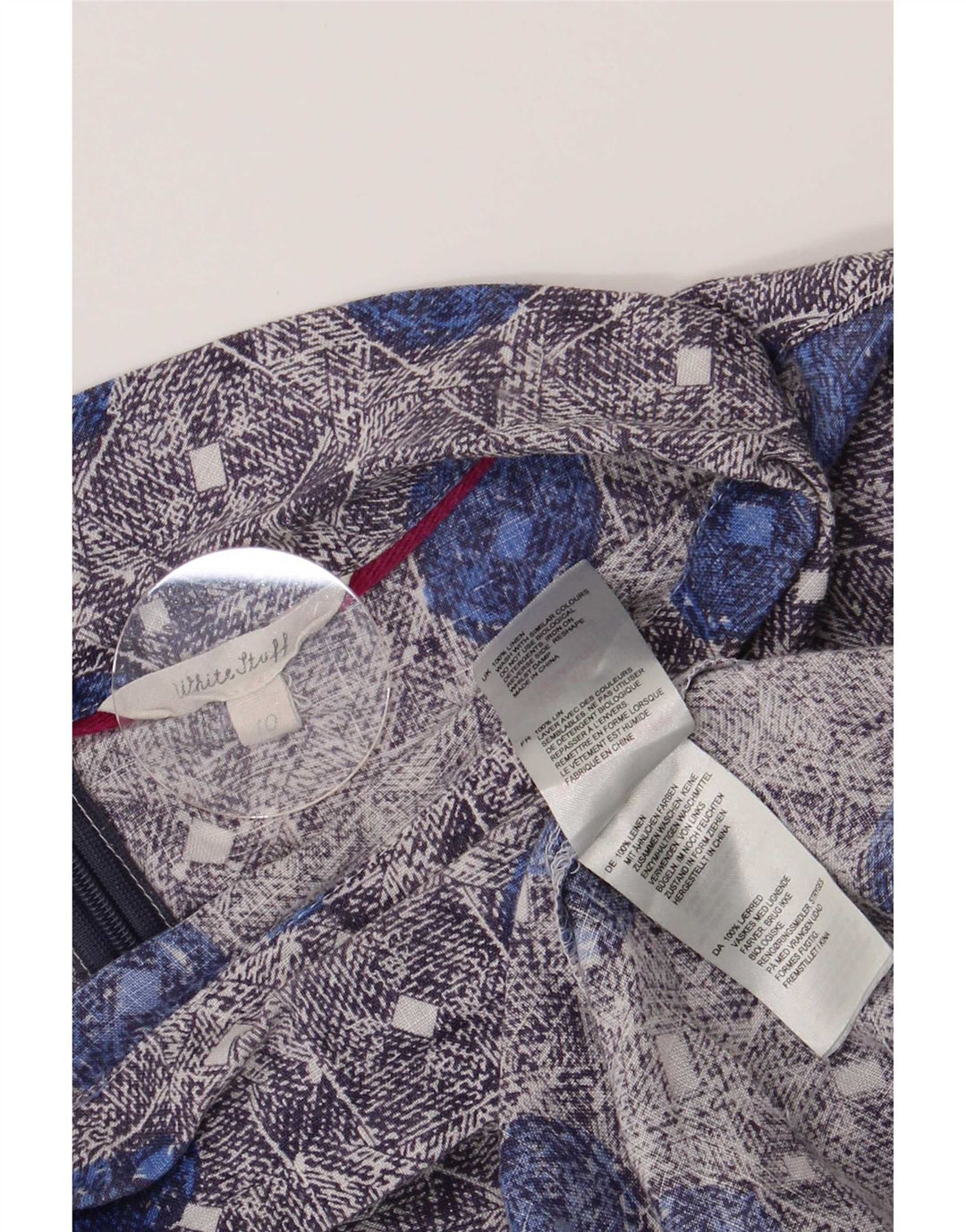 White Stuff Damebluse Top UK 10 Small Blue Floral Linen