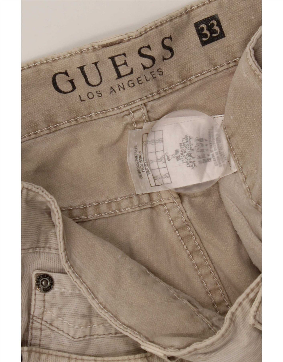 Guess Mens Casual Shorts W33 Large Grey